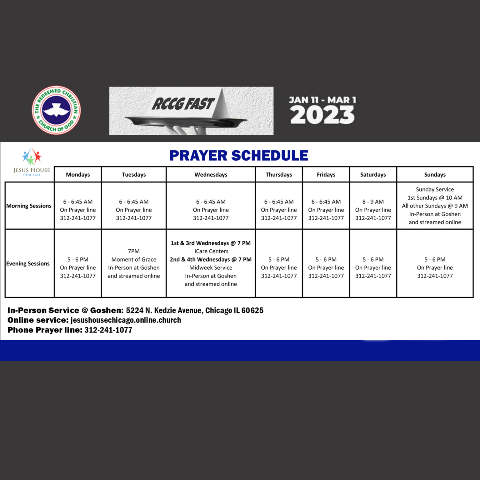 2023 RCCG Fasting & Prayer Jesus House Chicago